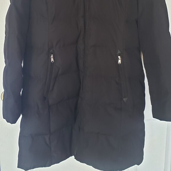 LAUREN Ralph Lauren Hooded Down Coat with Faux Leather size L - Picture 10 of 11